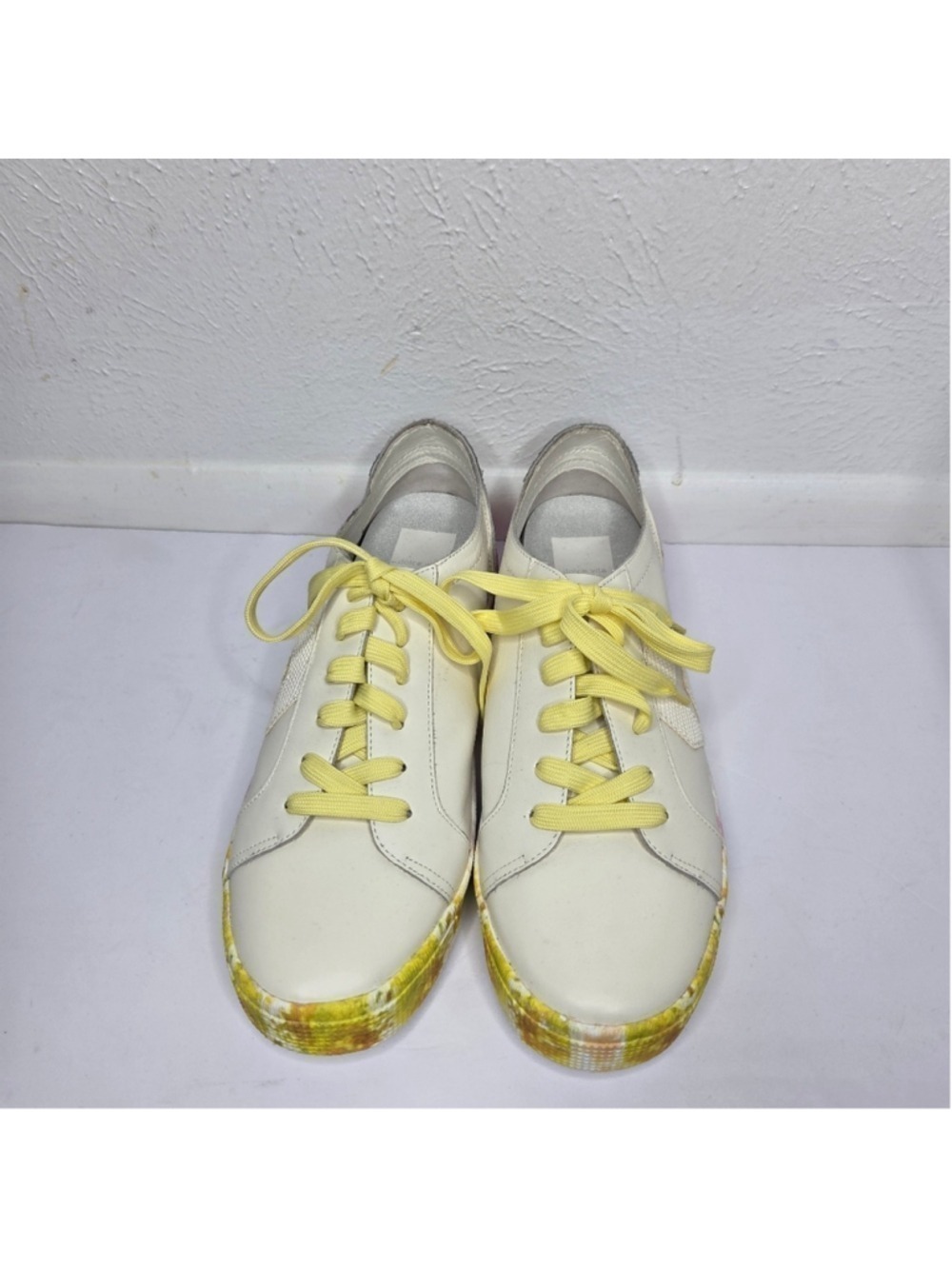 Anthropologie X Dolce Vita Zaga Citron Tie Dye Leather Sneakers Women's Size 9 - Picture 5 of 14